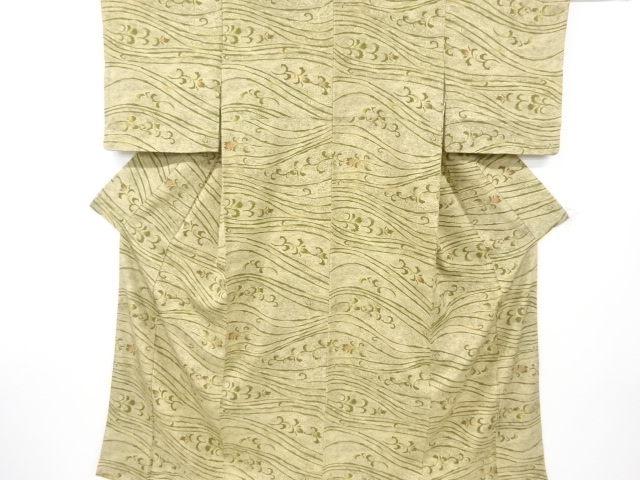 JAPANESE KIMONO / VINTAGE KOMON KIMONO / SILK / STREAM & FLOWER